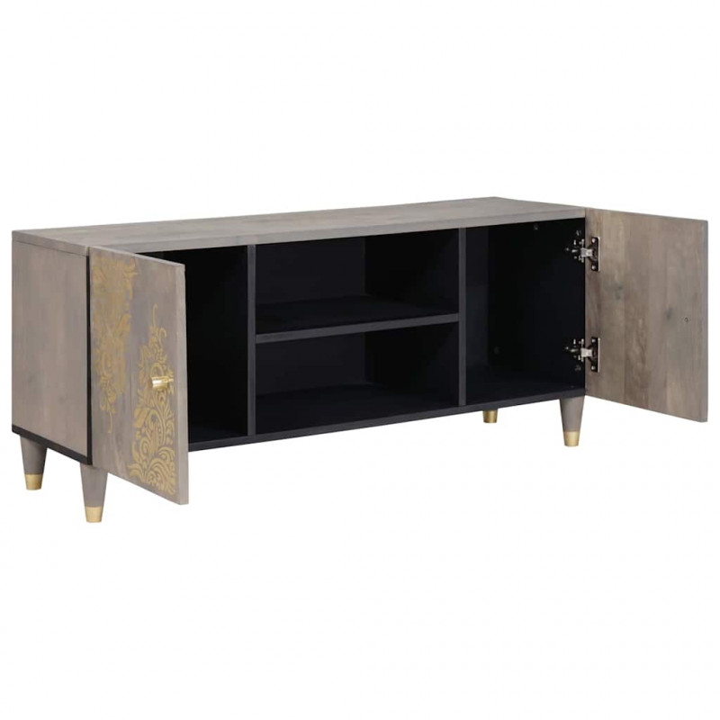Szafka pod telewizor Szary 105 x 33 x 46 cm Drewno z mango