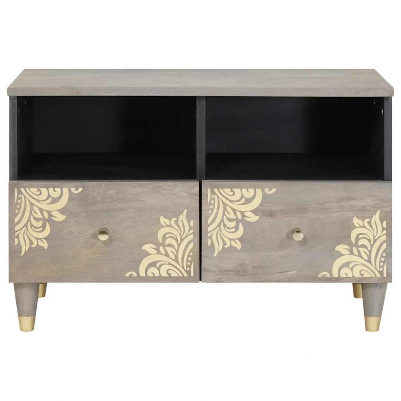 Szafka pod telewizor Szary 70 x 33 x 46 cm Drewno z mango