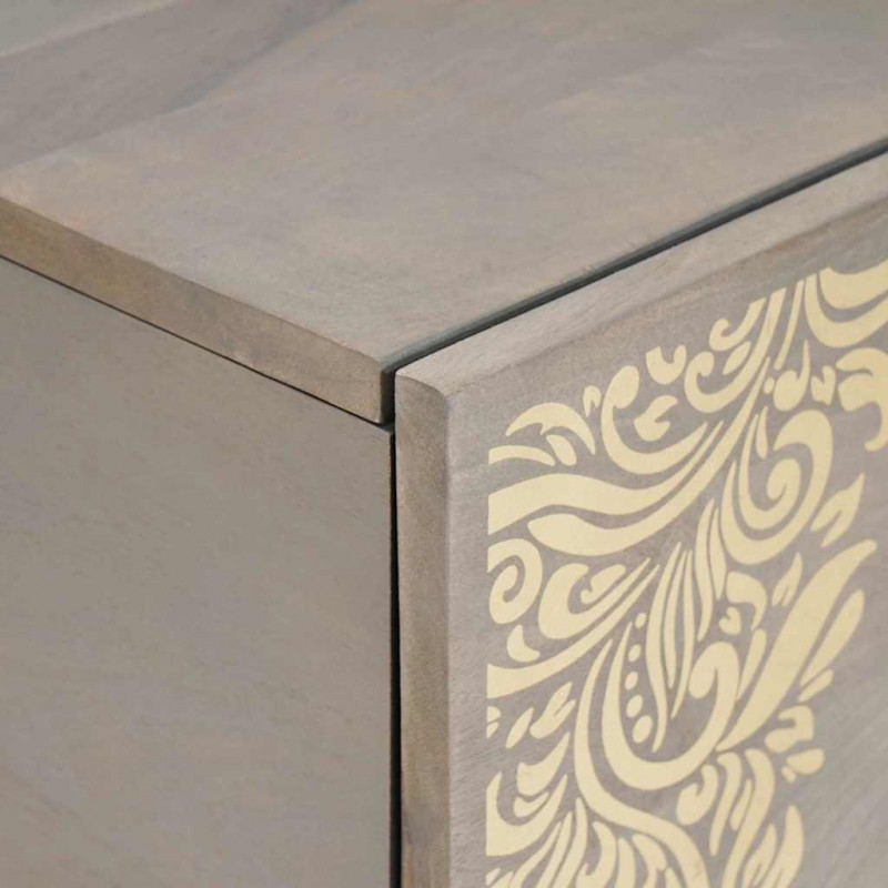 Stolik kawowy Szary 80 x 50 x 40 cm Drewno z mango