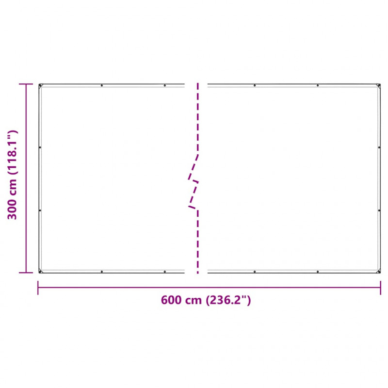 Przezroczysta plandeka z oczkami 3x6 m Polietylen