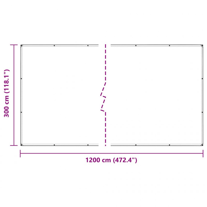 Przezroczysta plandeka z oczkami 3x12 m Polietylen