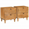 Szafka Nocna z szufladą 2 pcs Jasny Brąz 40 x 33 x 46 cm