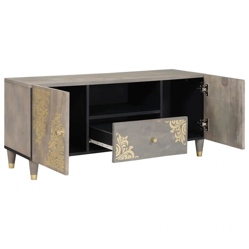 Szafka pod telewizor Szary 105 x 33 x 46 cm Drewno z mango
