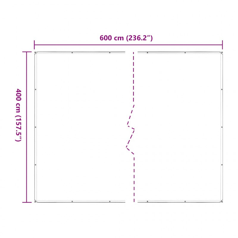 Przezroczysta plandeka z oczkami 4x6 m Polietylen