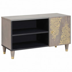 Szafka pod telewizor Szary 80 x 33 x 46 cm Drewno z mango