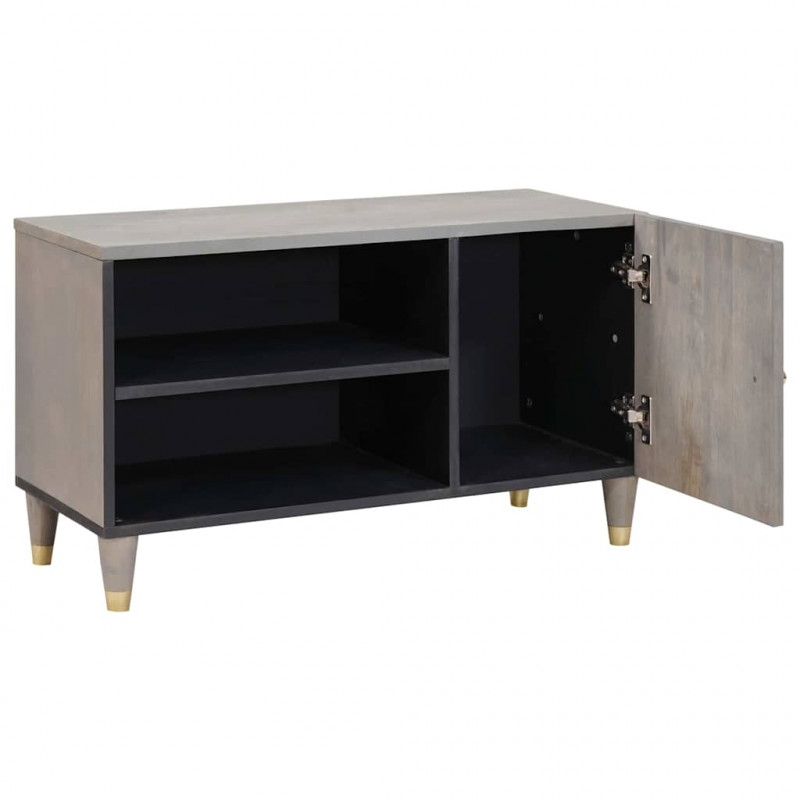 Szafka pod telewizor Szary 80 x 33 x 46 cm Drewno z mango