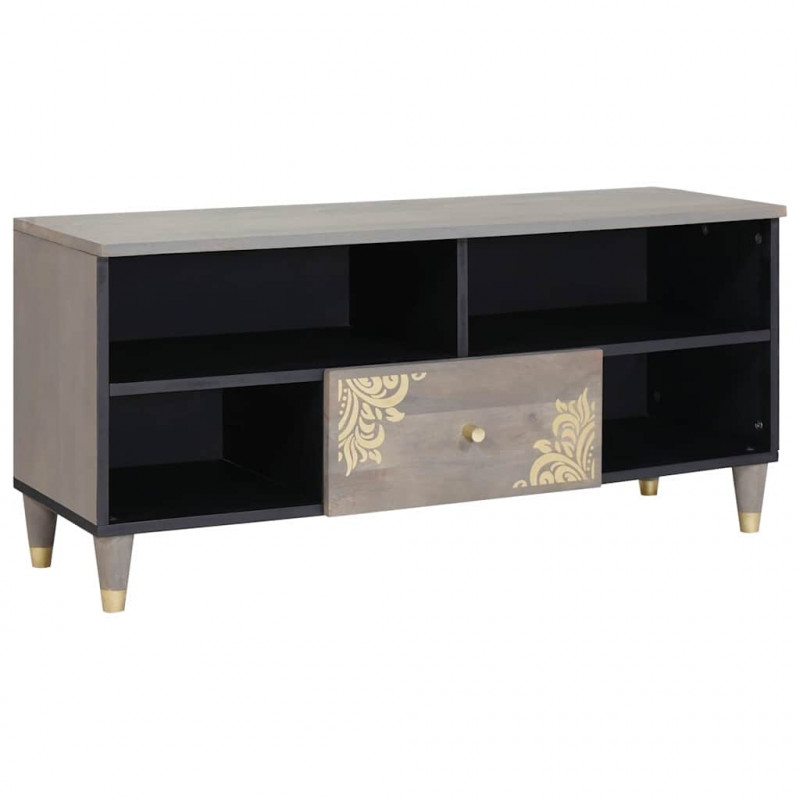 Szafka pod telewizor Szary 100 x 33 x 46 cm Drewno z mango