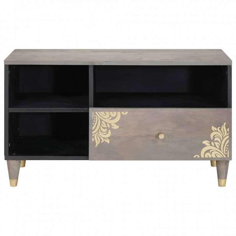 Szafka pod telewizor Szary 80 x 33 x 46 cm Drewno z mango