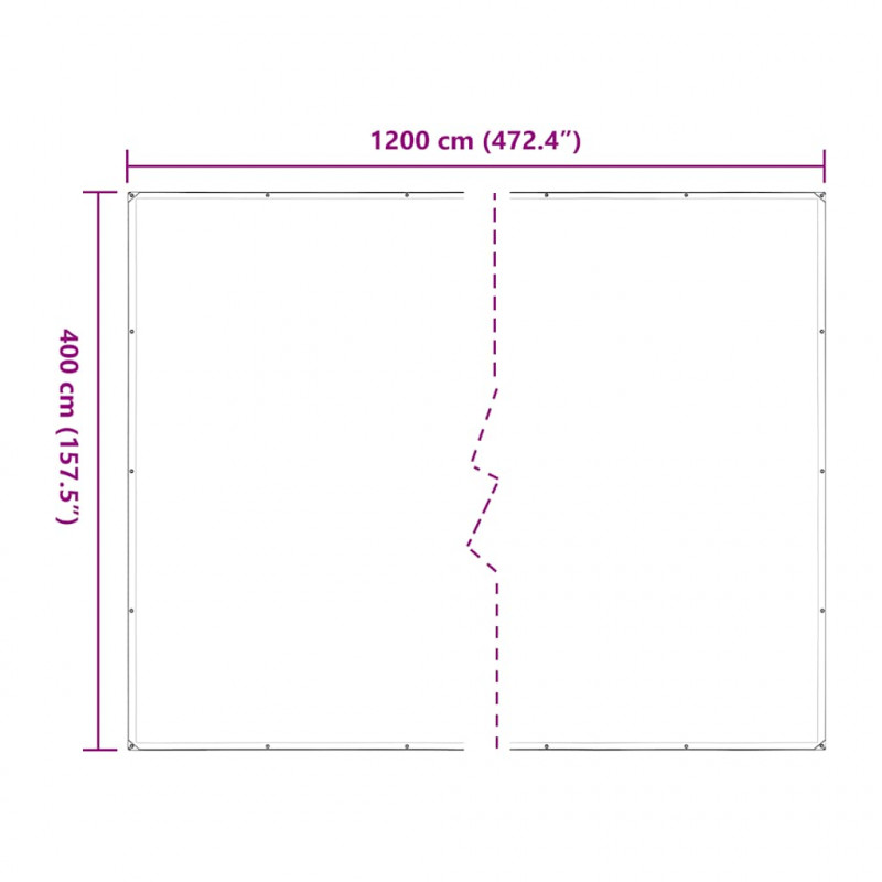 Przezroczysta plandeka z oczkami 4x12 m Polietylen