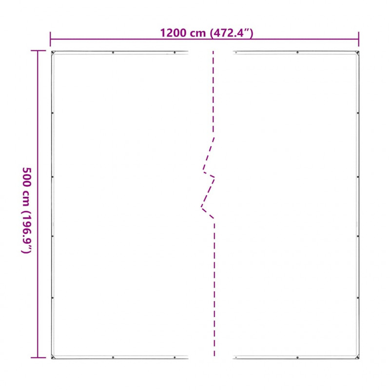 Przezroczysta plandeka z oczkami 5x12 m Polietylen
