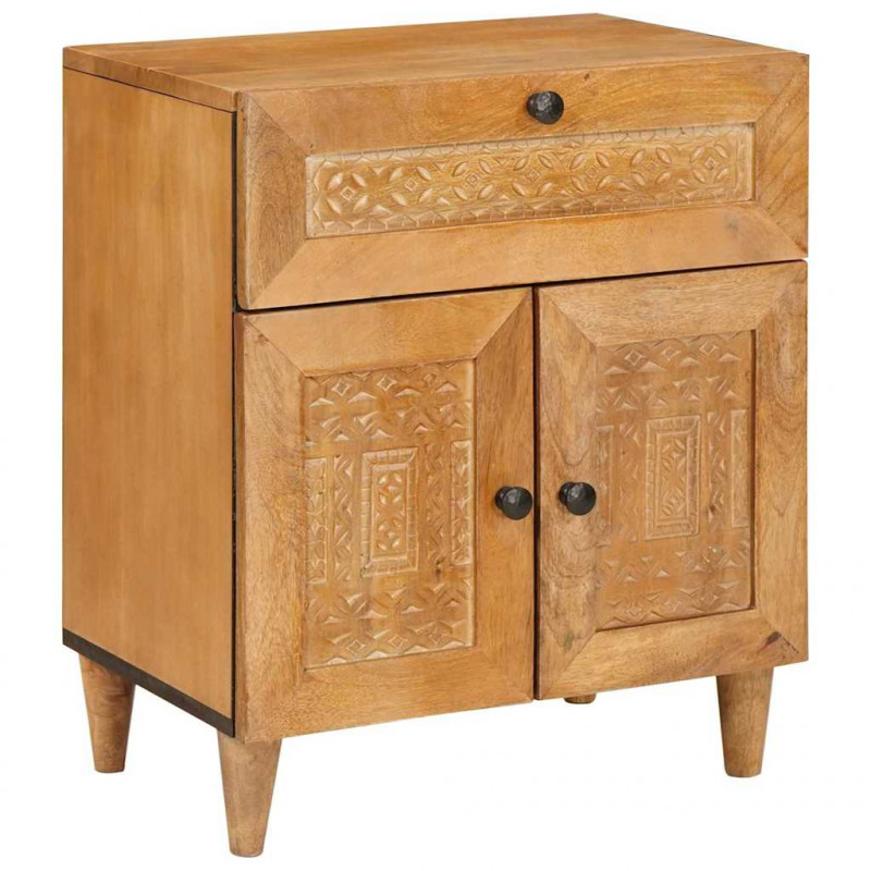 Szafka Nocna Jasny Brąz 50 x 33 x 60 cm Lite drewno akacjowe