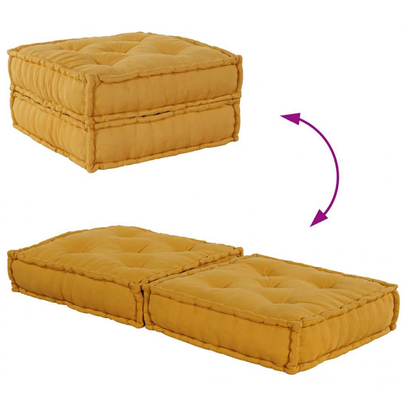 Modułowa sofa, żółty, 70x70x36, tkanina