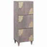 Highboard z półką Szary i złoto 40 x 33 x 110 cm Drewno z mango