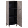 Highboard z półką Szary i złoto 40 x 33 x 110 cm Drewno z mango