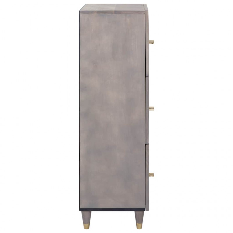Highboard z półką Szary i złoto 40 x 33 x 110 cm Drewno z mango