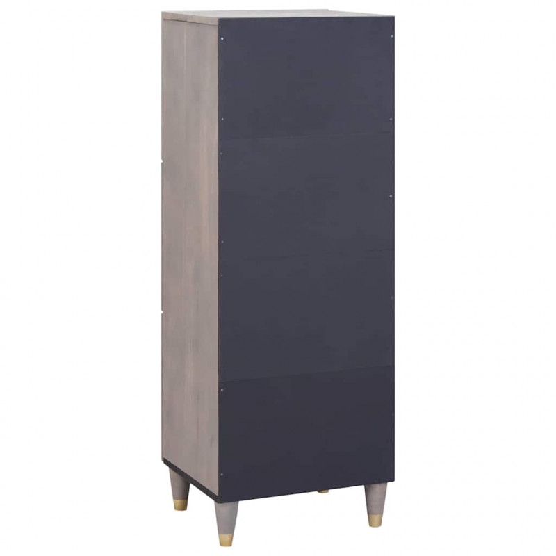 Highboard z półką Szary i złoto 40 x 33 x 110 cm Drewno z mango
