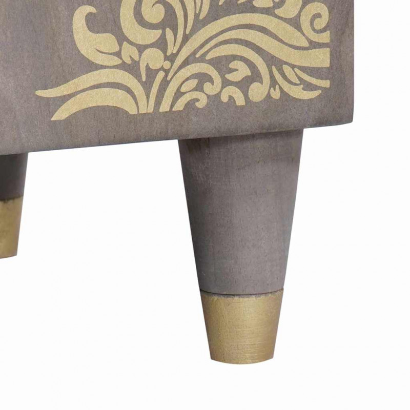 Highboard z półką Szary i złoto 40 x 33 x 110 cm Drewno z mango