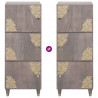 Highboard z półką Szary i złoto 40 x 33 x 110 cm Drewno z mango