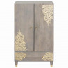 Highboard z półką Szary i złoto 60 x 33 x 100 cm Drewno z mango