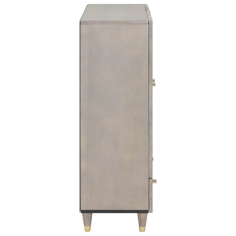 Highboard z półką Szary i złoto 60 x 33 x 100 cm Drewno z mango
