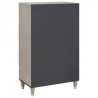 Highboard z półką Szary i złoto 60 x 33 x 100 cm Drewno z mango