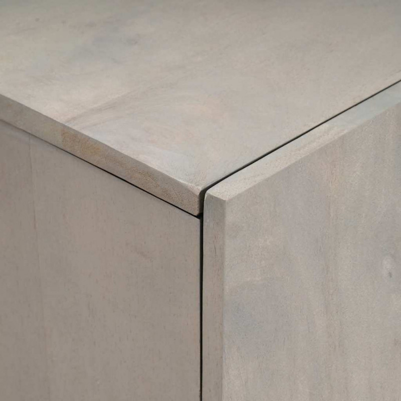 Highboard z półką Szary i złoto 60 x 33 x 100 cm Drewno z mango