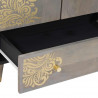 Highboard z półką Szary i złoto 60 x 33 x 100 cm Drewno z mango