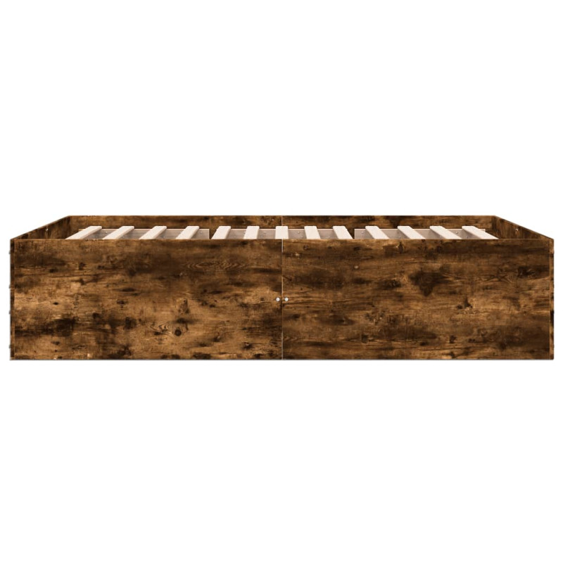 Rama łóżka, przydymiony dąb, 120x200cm, materiał drewnopochodny