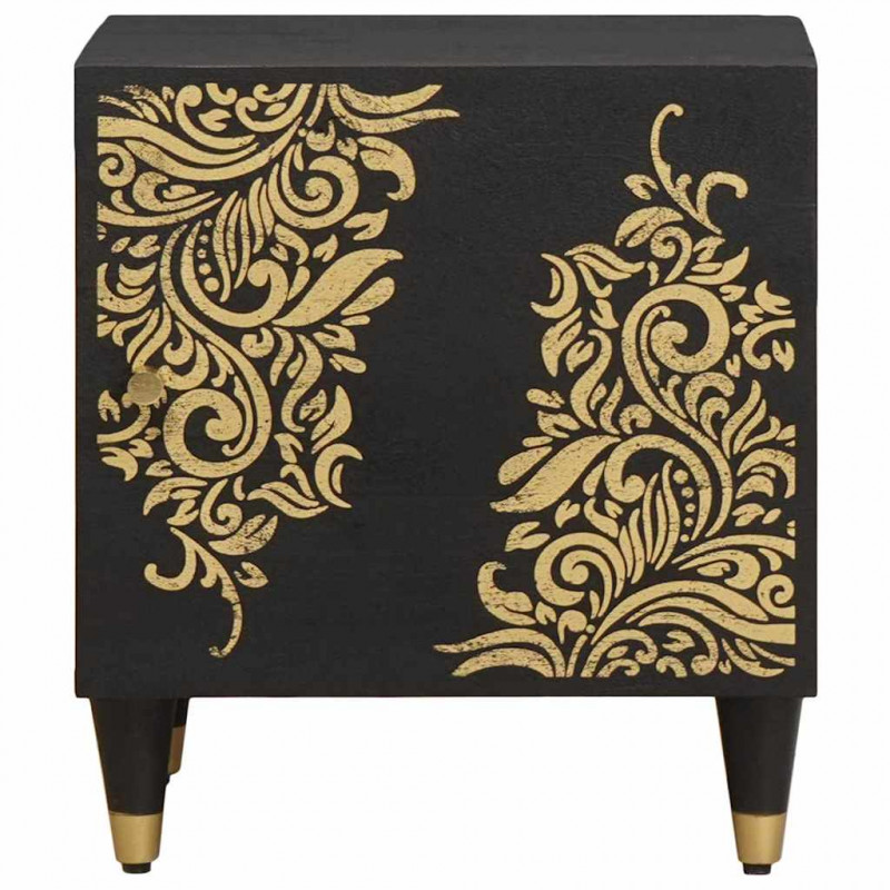 Szafka nocna z drzwiami 2 pcs Czarny 40 x 33 x 46 cm