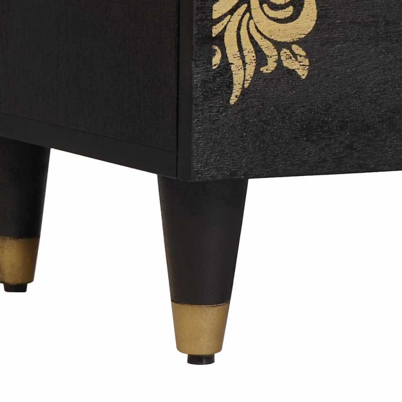 Szafka Nocna 2 pcs Czarny 40 x 33 x 46 cm Drewno z mango