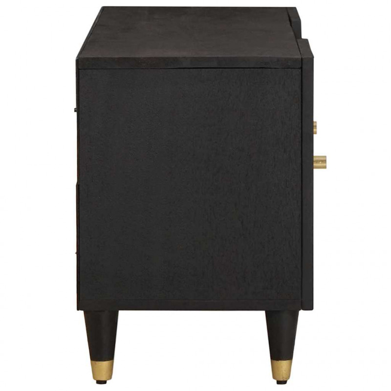 Szafka pod telewizor Czarny 105 x 33 x 46 cm Drewno z mango