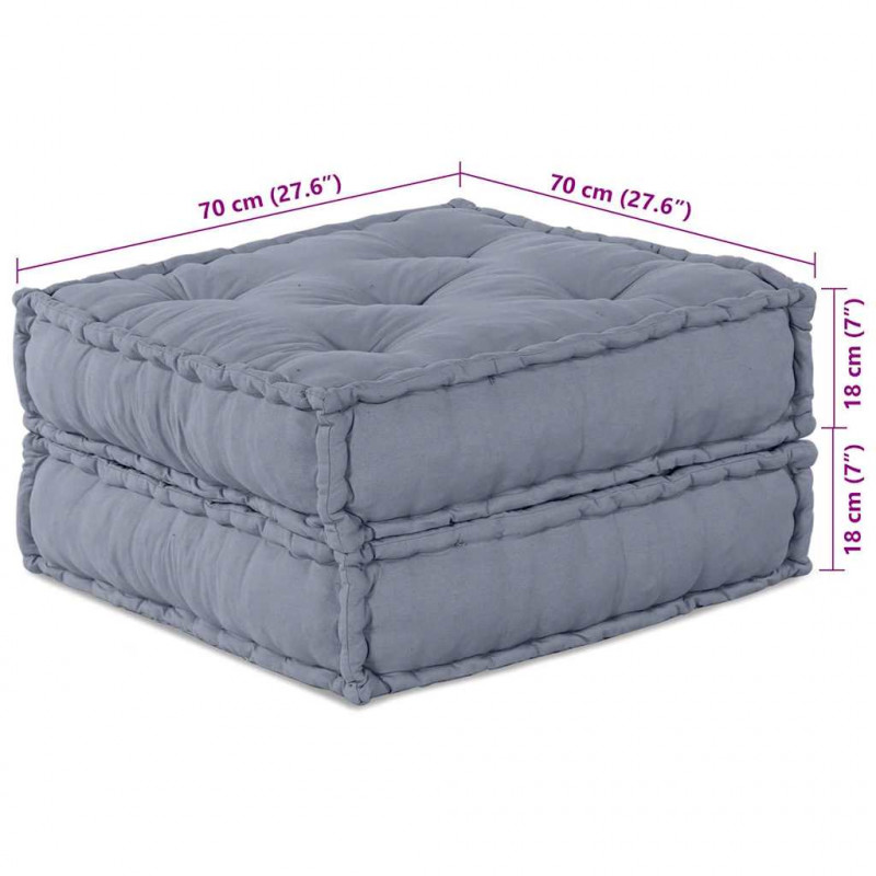 Modularna sofa patchworkowa Szary 70 x 70 x 36 cm tkanina