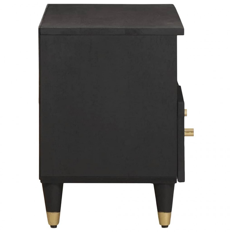 Szafka pod telewizor Czarny 70 x 33 x 46 cm Drewno z mango