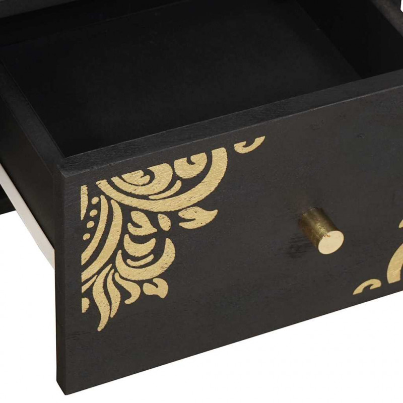 Szafka pod telewizor Czarny 70 x 33 x 46 cm Drewno z mango