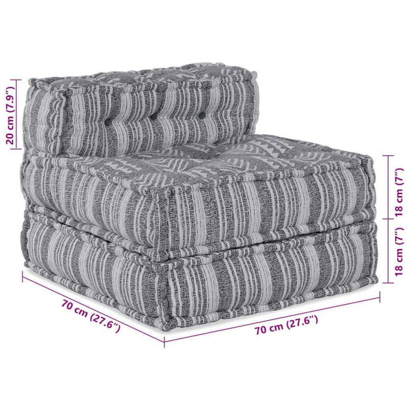 Modularna sofa patchworkowa Szary Print 70 x 70 x 56 cm tkanina