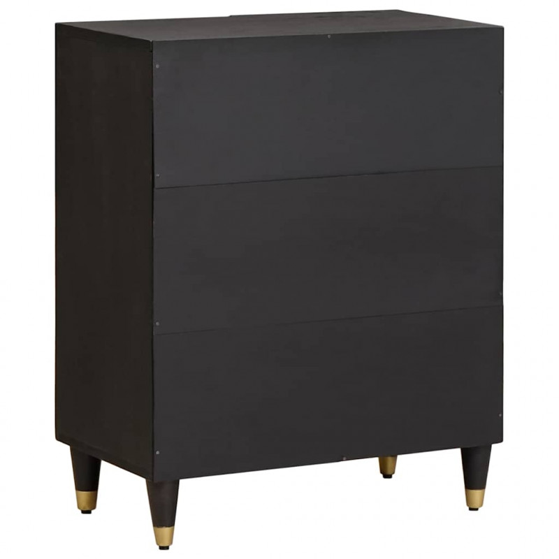 Bufet Czarny 60 x 33 x 75 cm Drewno z mango