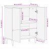 Bufet Czarny 60 x 33 x 75 cm Drewno z mango