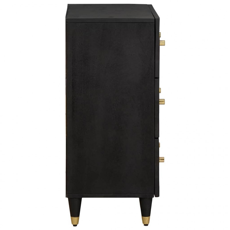 Bufet Czarny 60 x 33 x 75 cm Drewno z mango
