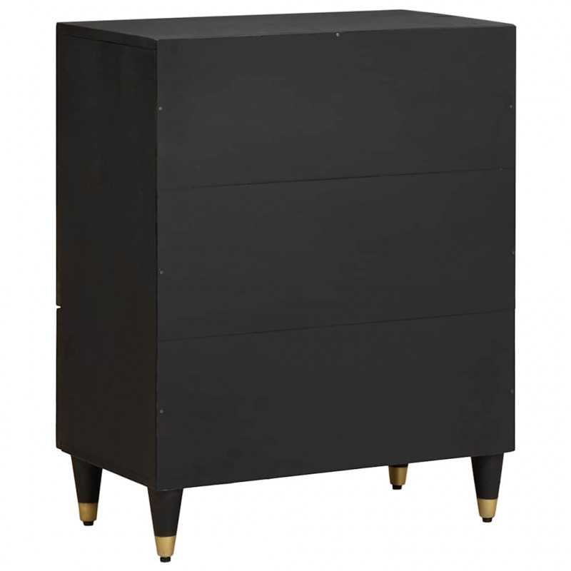 Bufet Czarny 60 x 33 x 75 cm Drewno z mango