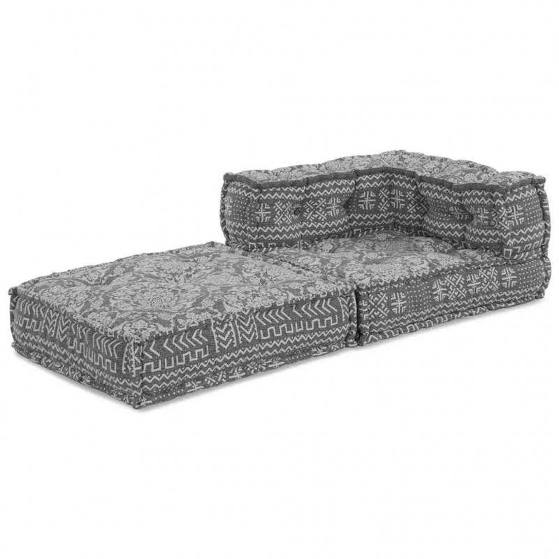Modularna sofa patchworkowa Jasnoszary 70 x 70 x 56 cm tkanina