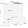 Bufet Czarny 60 x 33 x 75 cm Drewno z mango