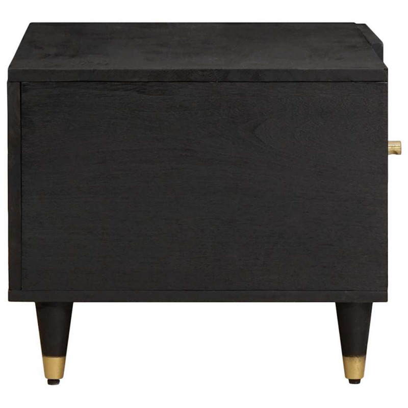 Stolik kawowy Czarny 80 x 50 x 40 cm Drewno z mango