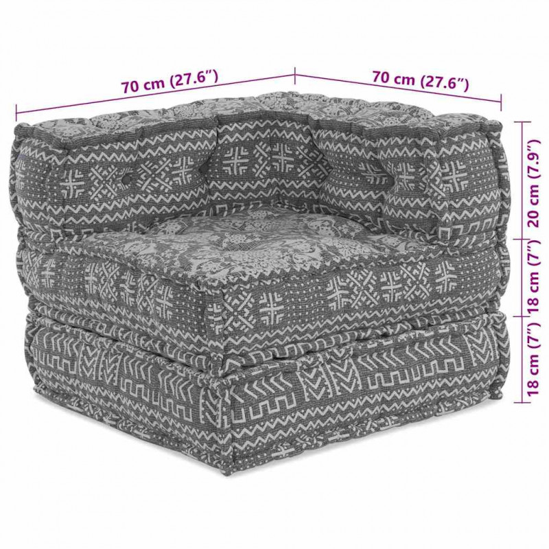 Modularna sofa patchworkowa Jasnoszary 70 x 70 x 56 cm tkanina