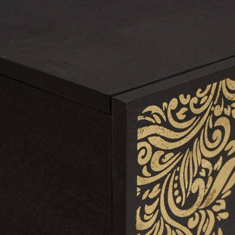 Stolik kawowy Czarny 80 x 50 x 40 cm Drewno z mango