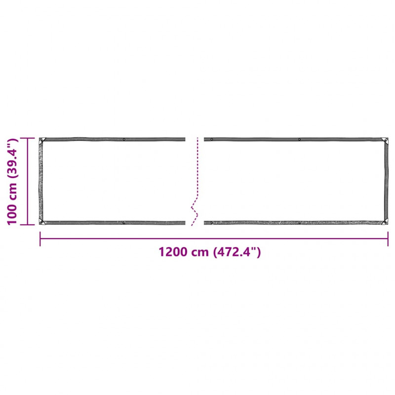 Przezroczysta plandeka z oczkami 1x12 m Polietylen