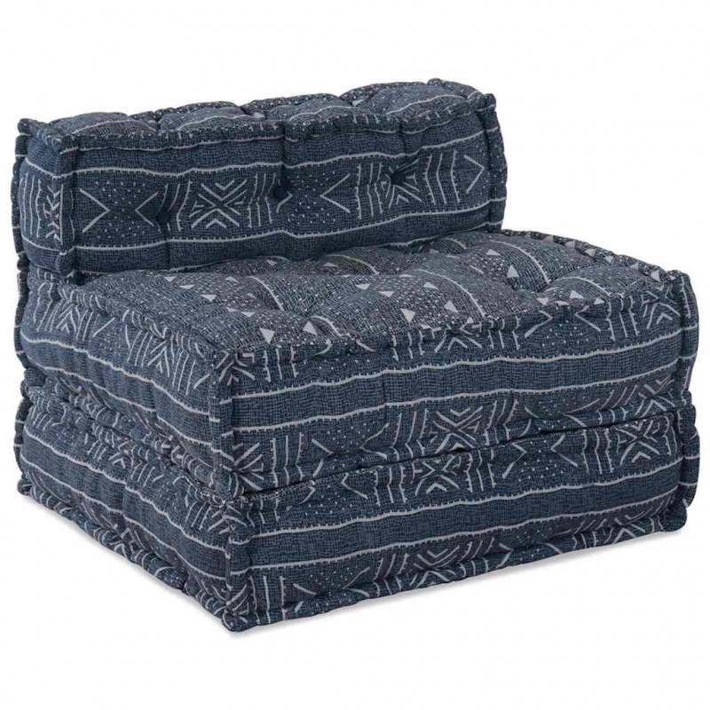 Modularna sofa patchworkowa Indygo Print 70 x 70 x 56 cm
