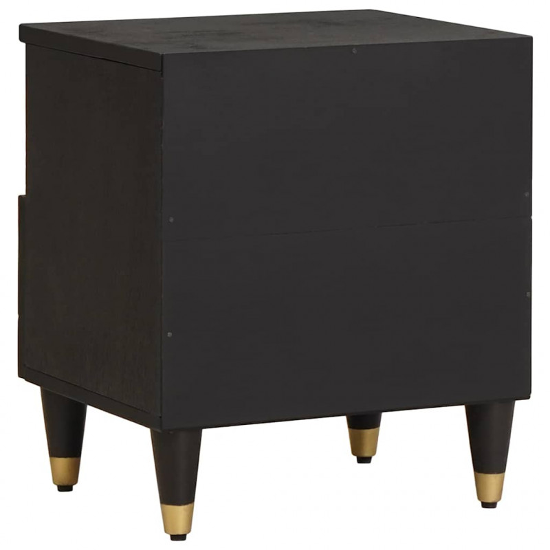 Szafka Nocna 2 pcs Czarny 40 x 33 x 46 cm Drewno z mango
