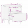 Szafka Nocna 2 pcs Czarny 40 x 33 x 46 cm Drewno z mango