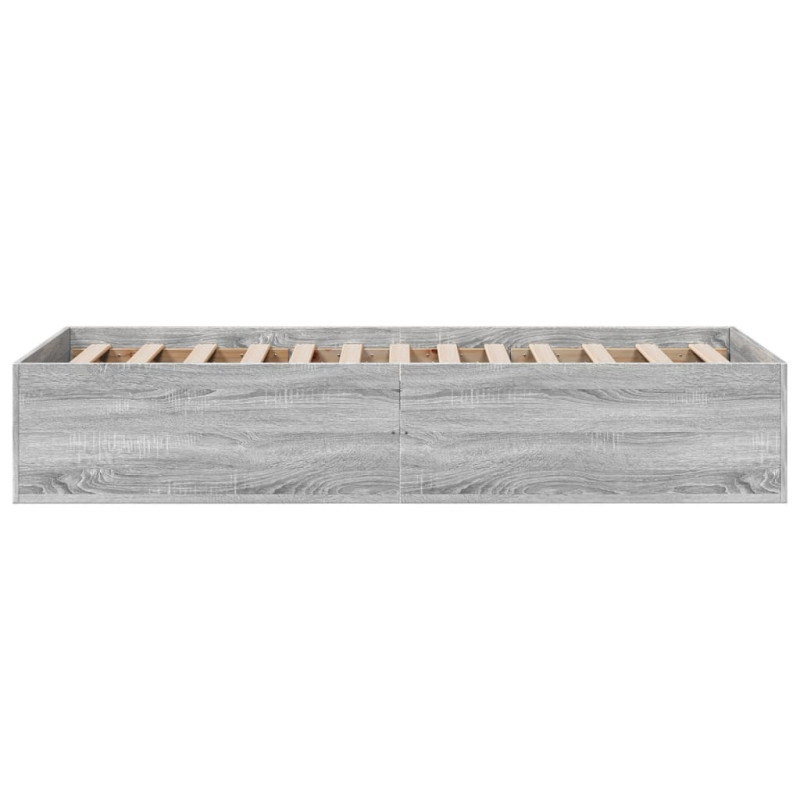 Rama łóżka, szary dąb sonoma, 100x200cm materiał drewnopochodny