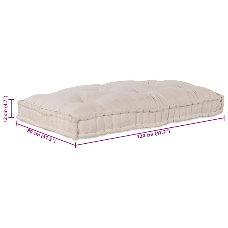 Modularny sofa patchworkowy Kremowy 120 x 80 x 12 cm tkanina